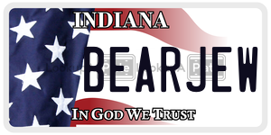 BEARJEW  license plate in IN