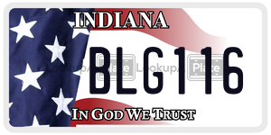 BLG116  license plate in IN