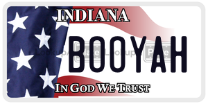 BOOYAH license plate in Indiana