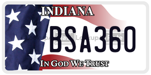 BSA360 license plate in Indiana