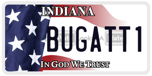 BUGATT1 license plate in Indiana