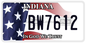 BW7612 license plate in Indiana