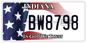BW8798 license plate in Indiana