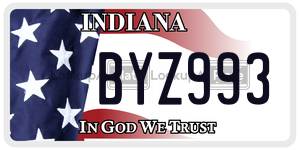BYZ993  license plate in IN