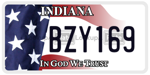 BZY169 license plate in Indiana