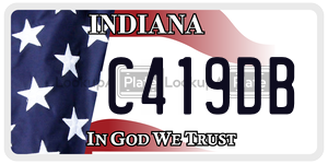 C419DB license plate in Indiana