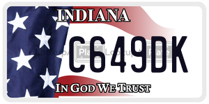 C649DK  license plate in IN