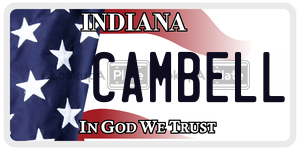 CAMBELL  license plate in IN