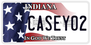 CASEY02 license plate in Indiana