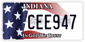 CEE947  license plate in IN