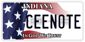 CEENOTE  license plate in IN