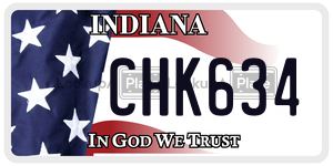 CHK634 license plate in Indiana