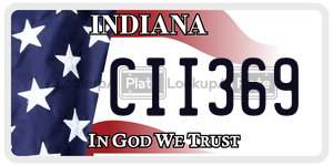 CII369  license plate in IN