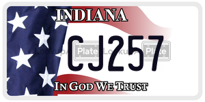 CJ257  license plate in IN