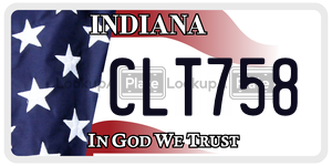 CLT758 license plate in Indiana