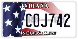 COJ742  license plate in IN