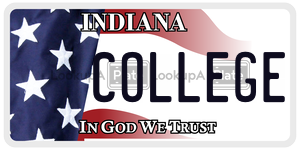 COLLEGE license plate in Indiana