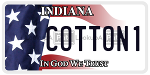 COTTON1 license plate in Indiana