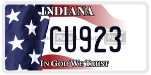 CU923  license plate in IN