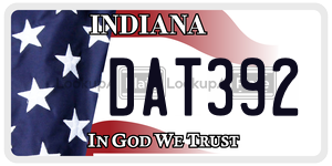 DAT392 license plate in Indiana