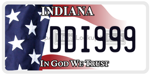 DDI999 license plate in Indiana