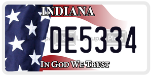 DE5334 license plate in Indiana