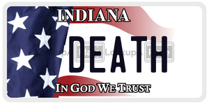 DEATH  license plate in IN