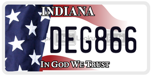 DEG866 license plate in Indiana