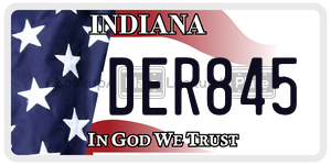 DER845  license plate in IN