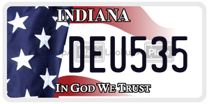 DEU535  license plate in IN