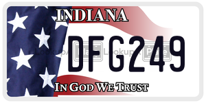 DFG249  license plate in IN