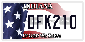 DFK210  license plate in IN