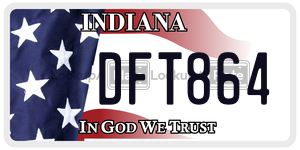 DFT864  license plate in IN