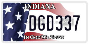 DGD337  license plate in IN