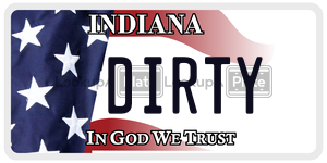 DIRTY  license plate in IN