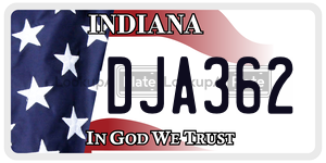 DJA362 license plate in Indiana