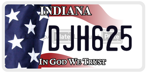 DJH625 license plate in Indiana
