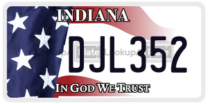 DJL352 license plate in Indiana