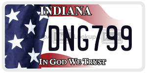DNG799 license plate in Indiana