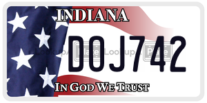 DOJ742  license plate in IN