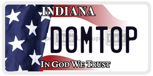 DOMTOP  license plate in IN