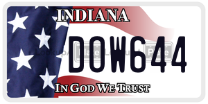 DOW644  license plate in IN