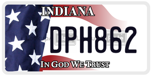DPH862 license plate in Indiana