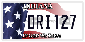 DRI127 license plate in Indiana