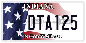DTA125 license plate in Indiana