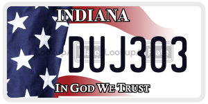 DUJ303  license plate in IN