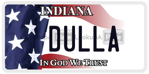 DULLA  license plate in IN