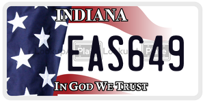 EAS649  license plate in IN