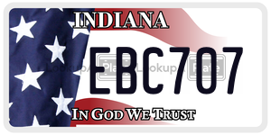 EBC707  license plate in IN