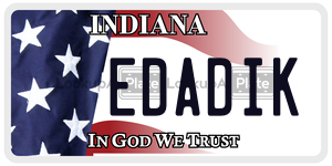 EDADIK  license plate in IN